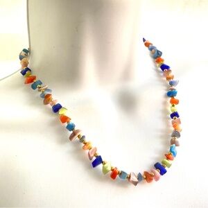 Natural Stone Chips Necklace 18"